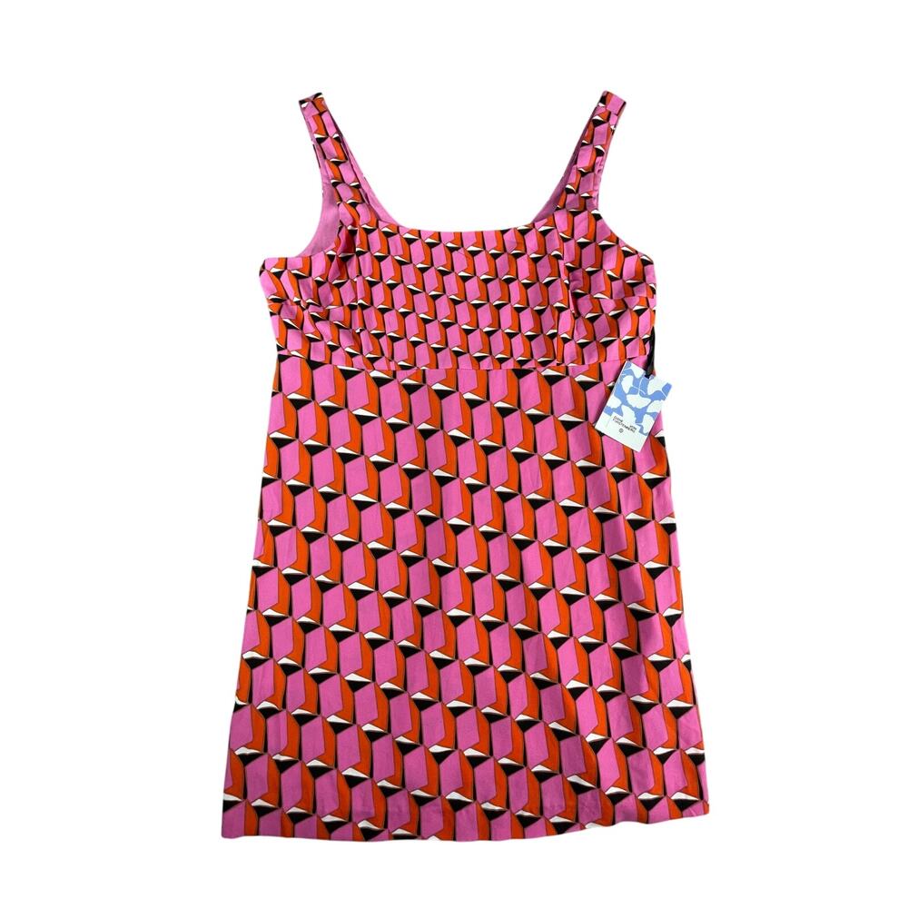 Diane Von Furstenberg DVF Blouse Women 16 Pink Flowy Tank 90s Pattern Target NWT